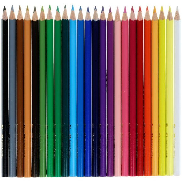 Карандаши цветные Faber-Castell 24цв., трехгран., заточен.,120524 Карандаши цветные Faber-Castell 24цв., трехгран., заточен.,120524