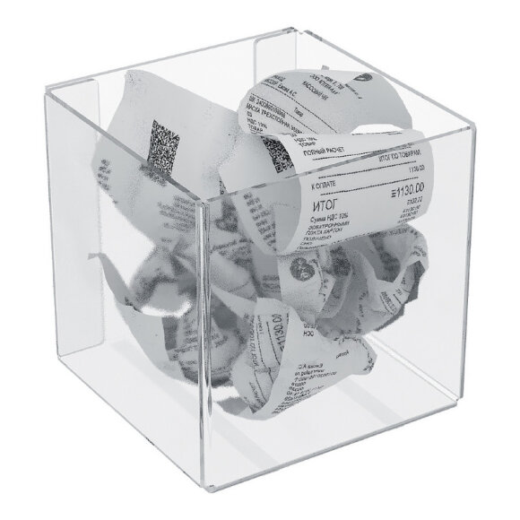 Подставка для чеков 100х100х100мм, ПЭТ-А 2мм