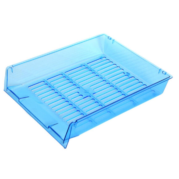 Лоток для бумаг Attache Bright Colours решетчатый прозрачный голубой