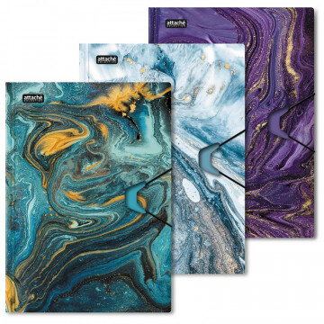 Папка на резинках Attache Selection, Fluid,синяя