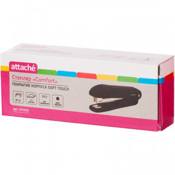 Степлер Attache Comfort до 12 лист., soft touch покрыт, черный,№10 Степлер Attache Comfort до 12 лист., soft touch покрыт, черный,№10