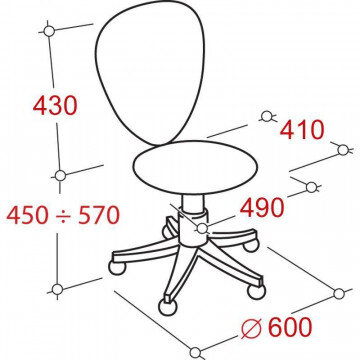 Кресло BN_Dt_Echair-212 PTW пласт.бел, ткань черная TW