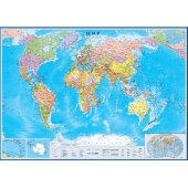 Настенная карта Мир политическая 1:17млн., 2,02х1,43м.