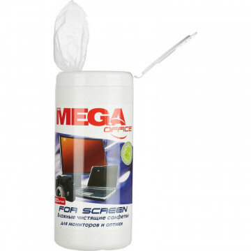Салфетки Promega office  For Screen  антибактериальные в тубе,100 шт.