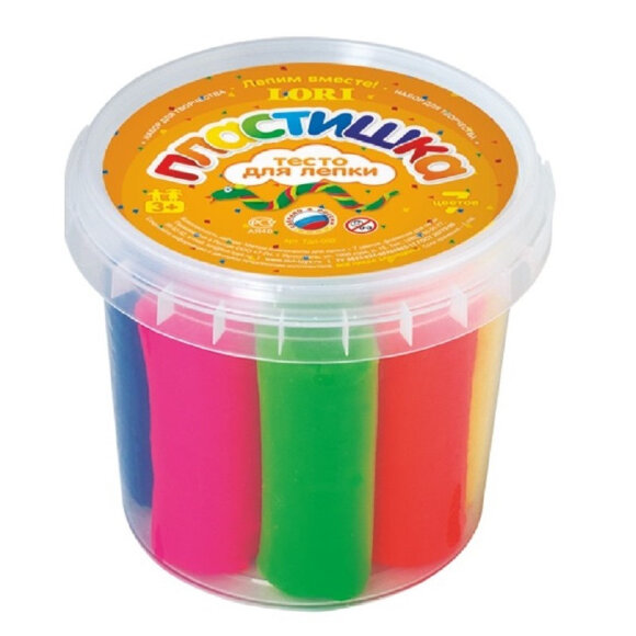 Набор для творчества тесто для лепки Lori Пластишка,  7цв. по 24 гр,Тдл-002