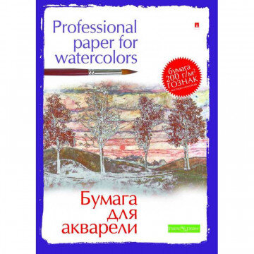 Папка для рисования акварелью А4,20л,блок ГОЗНАК 200гр 4-021 дизайн в ассор Папка для рисования акварелью А4,20л,блок ГОЗНАК 200гр 4-021 дизайн в ассор
