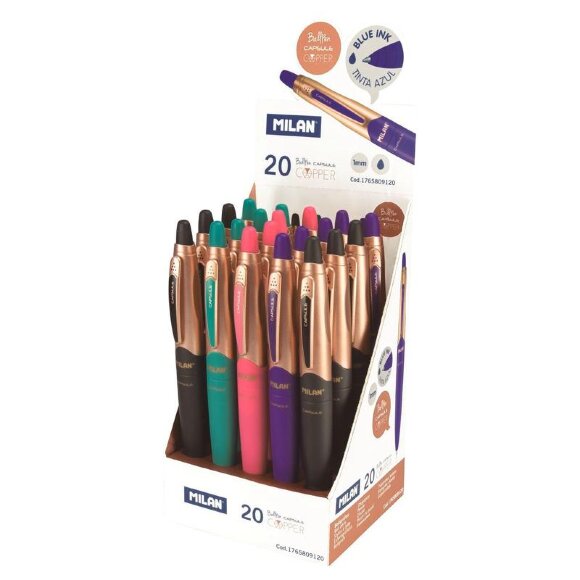 Ручка шариковая MILAN Capsule Copper, 1,0мм, синий, в асс., 1765809120 Ручка шариковая MILAN Capsule Copper, 1,0мм, синий, в асс., 1765809120
