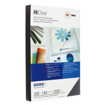Обложки для переплета пластиковые GBC прозр. А4, 300мкм, 100шт/уп.