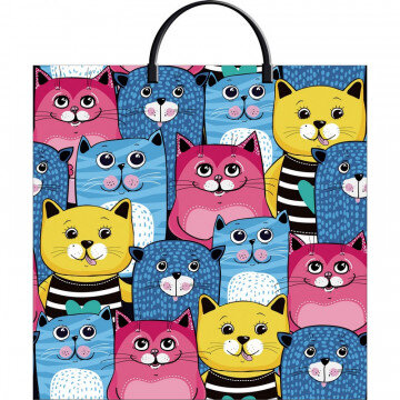 Пакет подарочный пластиковый Кошачья компания 36х37см арт.