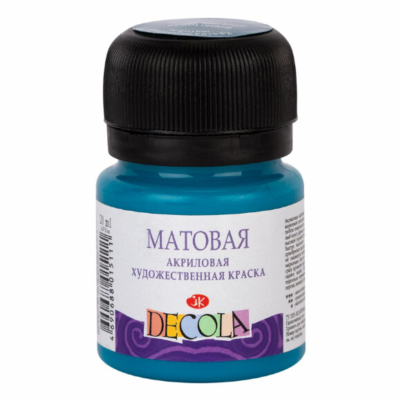Краска акриловая Decola 20 мл мат. Бирюзовая 14326507 Краска акриловая Decola 20 мл мат. Бирюзовая 14326507