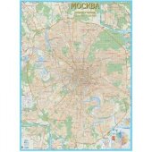 Настенная карта Москва с каждым домом 1:21тыс.,1,55x2,06м.
