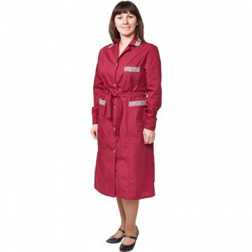 Халат для горничных и уборщиц у01-ХЛ дл.рукав бордо(р.44-46) 158-164 Халат для горничных и уборщиц у01-ХЛ дл.рукав бордо(р.44-46) 158-164