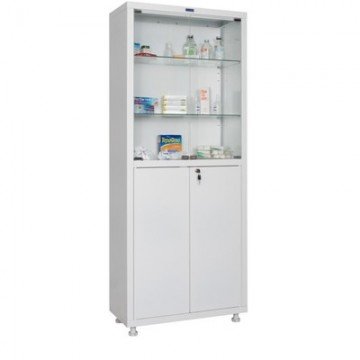 Метал.Мебель HILFE МД 2 1670/SG шкаф мед,стек,4дв.700*320*1716