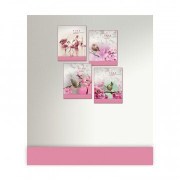 Тетрадь школьная А5,18л,клетка Pink wildlife ТШ18К9564/6 4вида