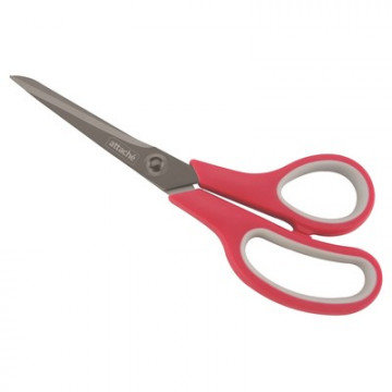 Ножницы Attache Comfort 190мм эргоном. руч, покрыт. Titanium grey, крас/сер