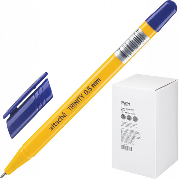 Ручка шариковая Attache Economy Trinity неавт..оранж.корпус. синяя. 0.5мм Ручка шариковая Attache Economy Trinity неавт..оранж.корпус. синяя. 0.5мм