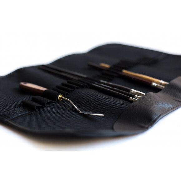 Пенал скрутка для хранения кистей Малевичъ, 34х48 см, черная, 195006