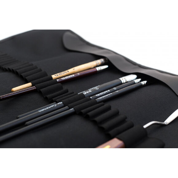 Пенал скрутка для хранения кистей Малевичъ, 34х48 см, черная, 195006