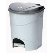 Ведро мусорное с педалью 11л пластик, серое+внутреннее ведро с ручкой Ведро мусорное с педалью 11л пластик, серое+внутреннее ведро с ручкой