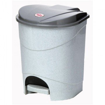 Ведро мусорное с педалью 11л пластик, серое+внутреннее ведро с ручкой Ведро мусорное с педалью 11л пластик, серое+внутреннее ведро с ручкой