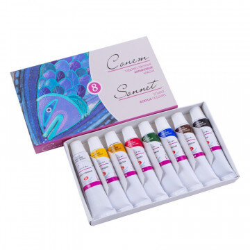 Краски акриловые Сонет 8 шт х10мл, 2841096