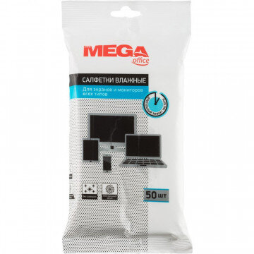 Салфетки Promega office влажные для экранов и мониторов всех типов, 50шт.