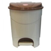 Ведро мусорное с педалью 19л пластиковое, бежевый мрамор Ведро мусорное с педалью 19л пластиковое, бежевый мрамор