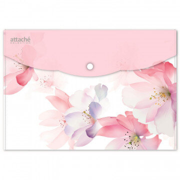 Папка конверт на кнопке А4, 180мкм,  Flower  Dreams ассорти, 6 шт.уп.