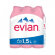 Вода минеральная Evian ПЭТ 1,5 л негаз. 6 шт/уп