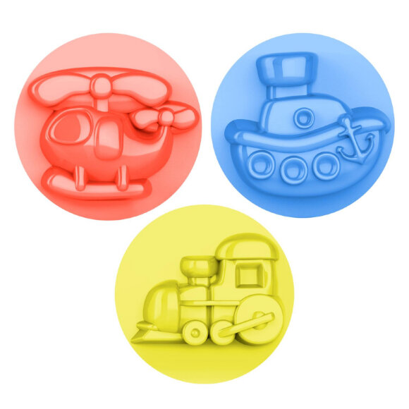 Тесто для лепки с формочками 12 цветов Машинки, 30С 1900-08