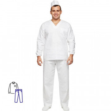 Спец.халат Костюм Пекаря универсальный/у05-КБР дл.рук. (р.60-62) р.170-176