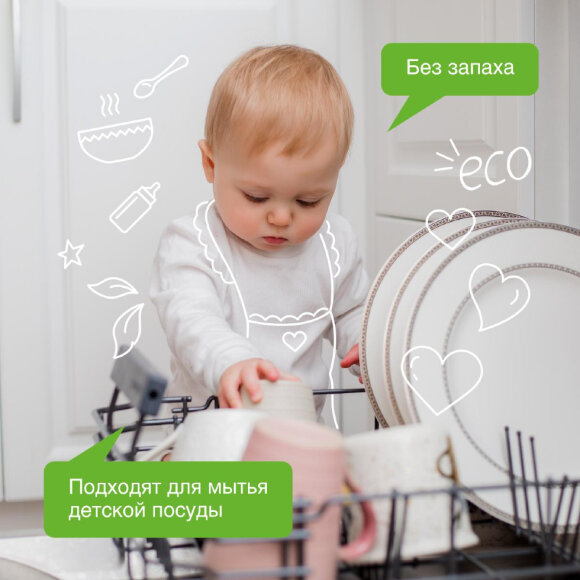 Таблетки для посудомоечных машин Synergetic 55 штук