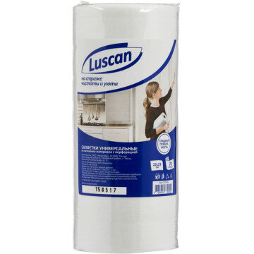 Салфетки Luscan универсальные в рулоне, 22х23см, 40 г/м2, 70шт.