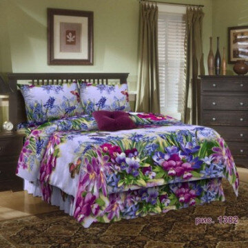 Постельное белье 1,5 сп бязь набивная 125 гр/м2 , 1 наволочка