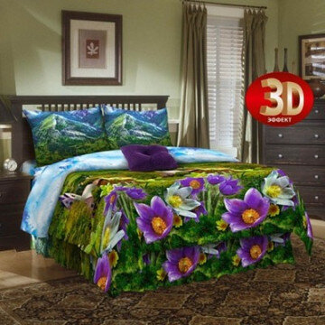 Постельное белье 1,5 сп бязь набивная 125 гр/м2 , 1 наволочка