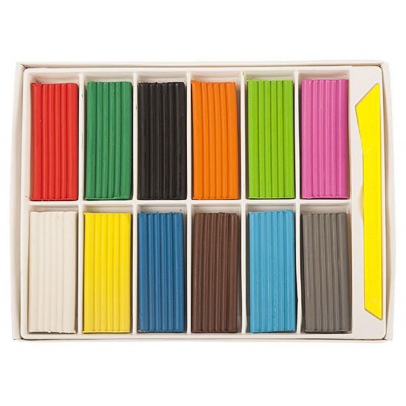 Пластилин Каляка-Маляка для детского творчества 12цв.180г со стеком,ПКМ12-П Пластилин Каляка-Маляка для детского творчества 12цв.180г со стеком,ПКМ12-П