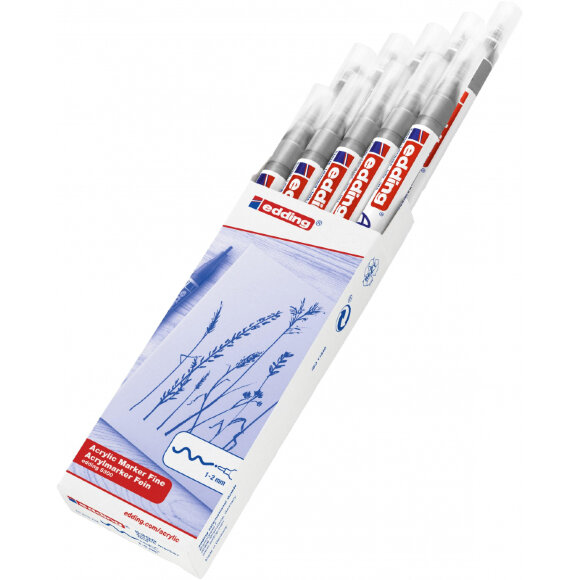 Маркер акриловый Edding 5300/923.кругл.нак.1-2 мм.Цвет Серебряный/Silver