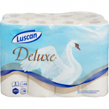 Бумага туалетная Luscan Deluxe 3сл бел цел 19,38м 155л 24рул/уп Бумага туалетная Luscan Deluxe 3сл бел цел 19,38м 155л 24рул/уп