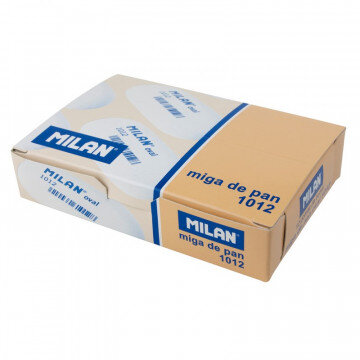 Ластик каучуковый Milan 1012 овальный для стирания графита, белый Ластик каучуковый Milan 1012 овальный для стирания графита, белый