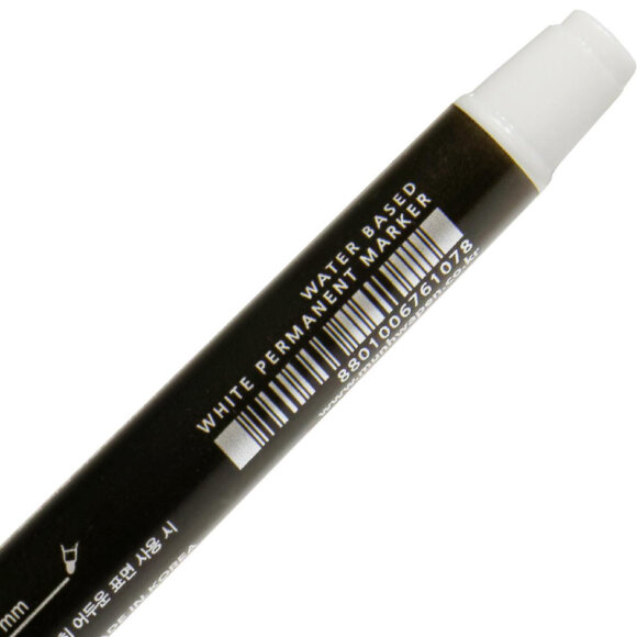 Маркер перманентный MunHwa белый, пулевидный, 2-4мм Маркер перманентный MunHwa белый, пулевидный, 2-4мм