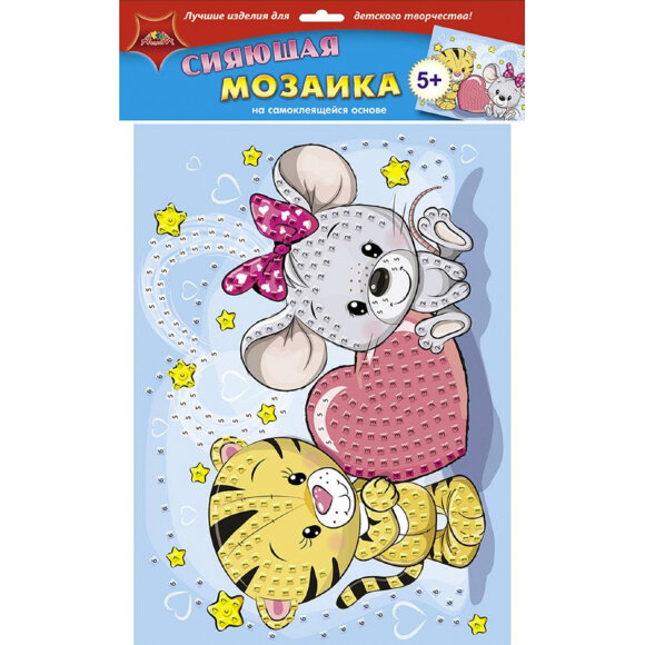 Мозаика самокл. сияющая из мягк. пласт. А3 Милашки С2258-22 Мозаика самокл. сияющая из мягк. пласт. А3 Милашки С2258-22