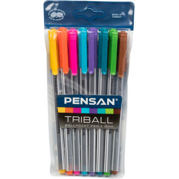 Ручка шариковая PENSAN TRIBALL набор 8 цв. 1,0мм 1003/PVC8 Ручка шариковая PENSAN TRIBALL набор 8 цв. 1,0мм 1003/PVC8
