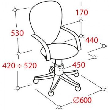 Кресло UP_Энтер ткань черная TW 11/сетка черная