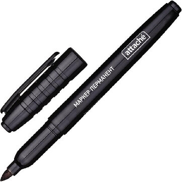 Маркер перманентный ATTACHE черный 1,5-3мм. Маркер перманентный ATTACHE черный 1,5-3мм.