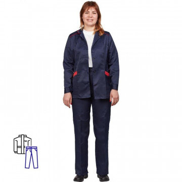 Спец.одежда летняя Костюм жен. л12-КБР син/красн.(р.60-62)170-176