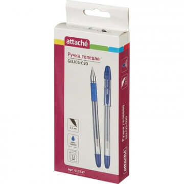 Ручка гелевая Attache Gelios-020 синий стерж, 0,5 мм