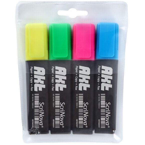 Маркер выделитель текста ScriNova Akt набор 4 цв. 1-5 мм