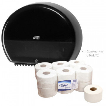 Бумага туалетная д/дисп Терес Эконом мини 1сл бел 200м 12рул/уп T-0024