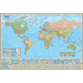 Настенная карта Мир политическая 1:26млн.,1,58х1,07 м.
