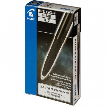 Ручка шариковая PILOT Super Grip G BPS-GG-F-B резин.манжет. черная 0,22мм Ручка шариковая PILOT Super Grip G BPS-GG-F-B резин.манжет. черная 0,22мм
